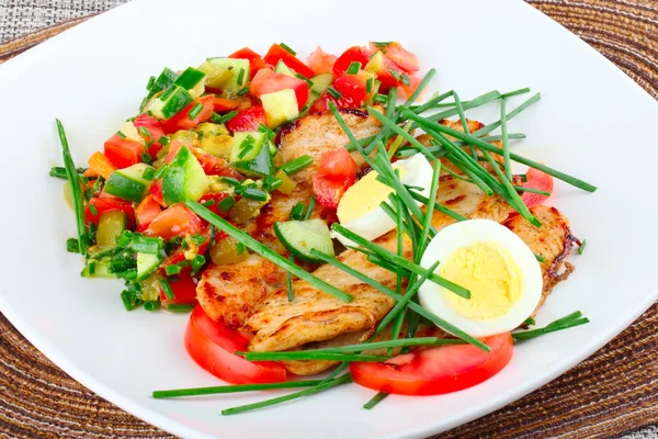 Salad with grilled chicken breast