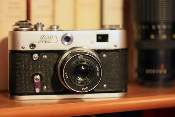 Vintage camera in a leather case