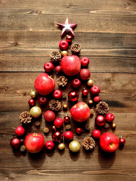 Christmas tree of red apples