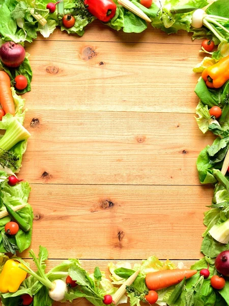 Frame of vegetables for salad