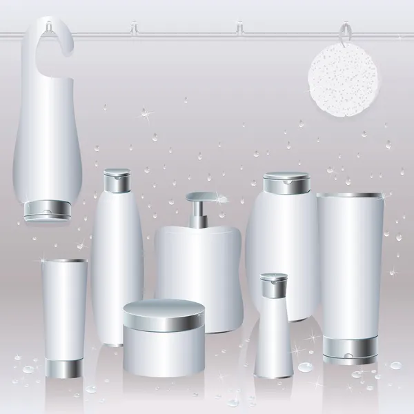 Silver-white set of cosmetics packaging