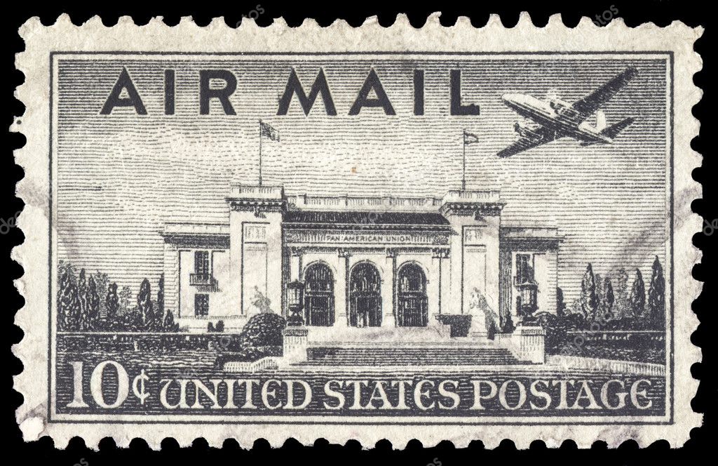 USACIRCA 1947 A 10 cent United States Airmail postage stamp, s Stock Editorial Photo