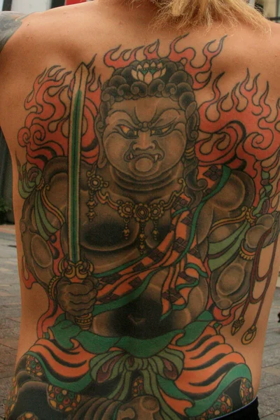 Tattoo on Crazy Man - Tokyo City, Japan