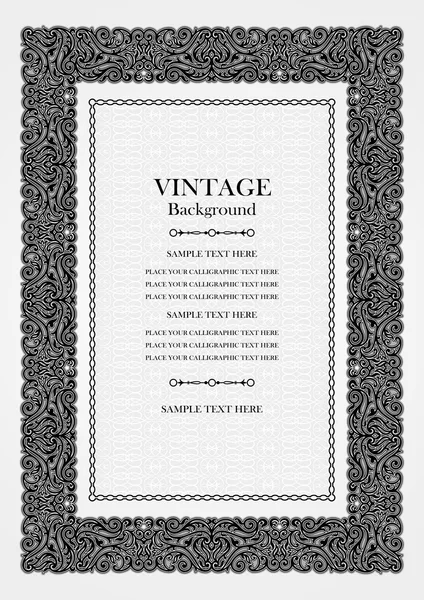 Vintage background, antique ornamental frame, victorian black and white ornament, beautiful paper, luxury certificate, award