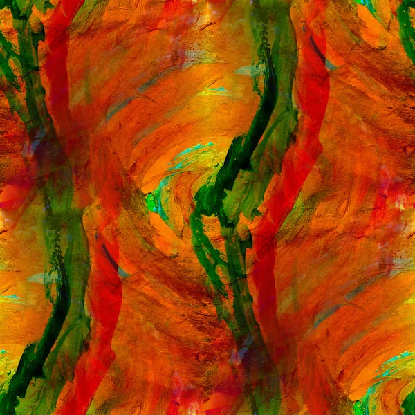 Seamless painting red yellow orange green watercolor with bright