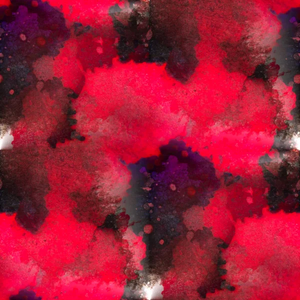 Watercolor texture red black painting background with blots