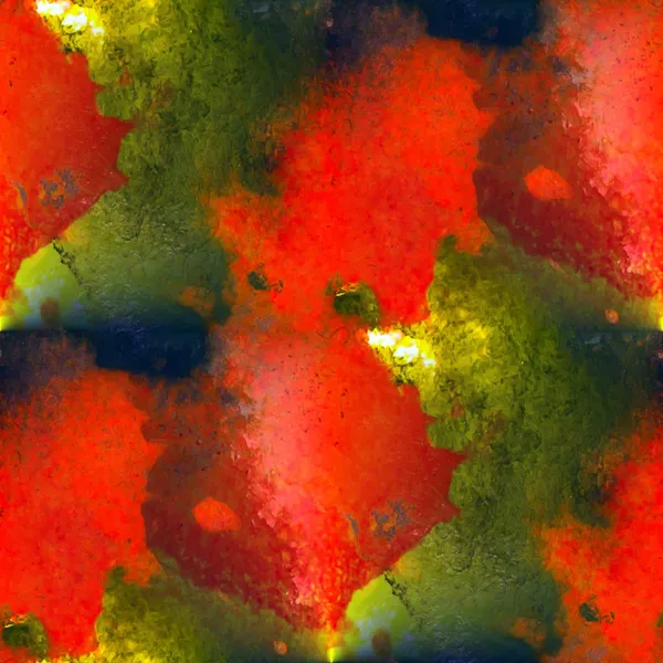 Watercolor texture red green black painting background with blo