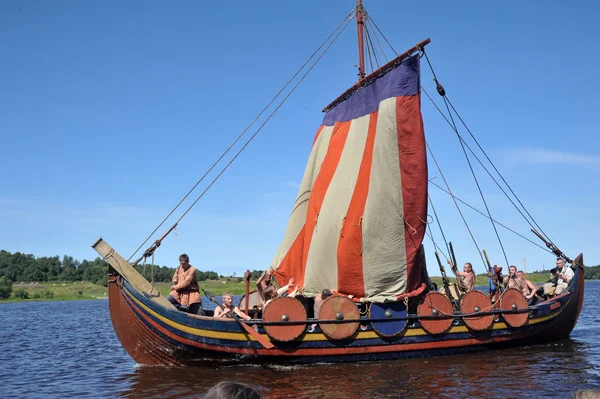 Viking ship on the river