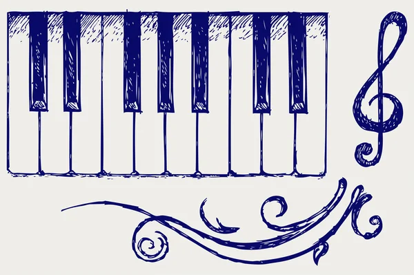 Piano. Doodle style