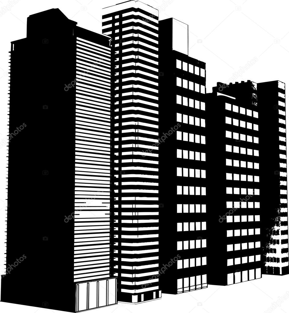Silueta de edificios — Vector de stock #42189471 — Depositphotos