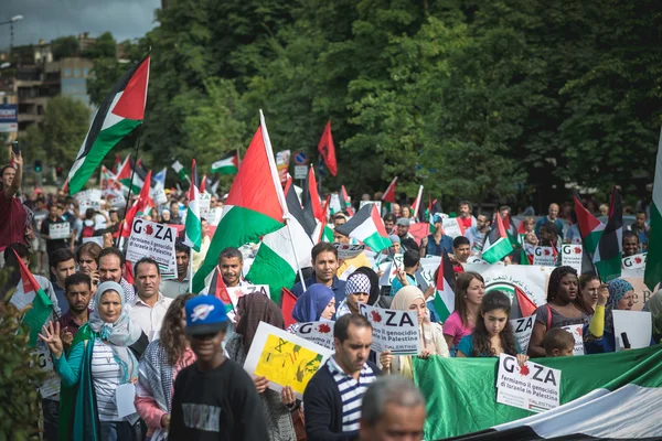 Pro palestine manifestation in milan on july, 26 2014