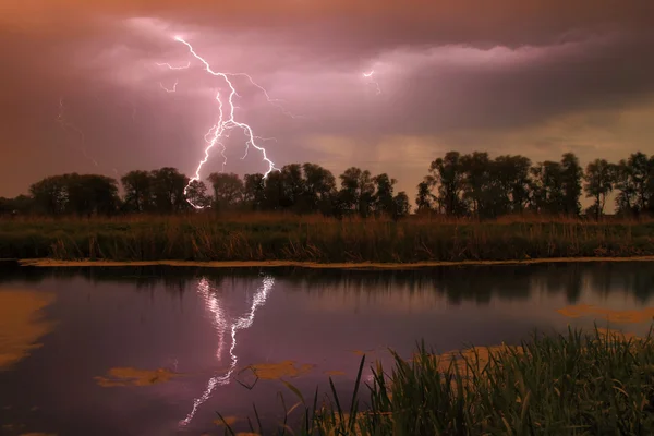 Thunderstorm on the river