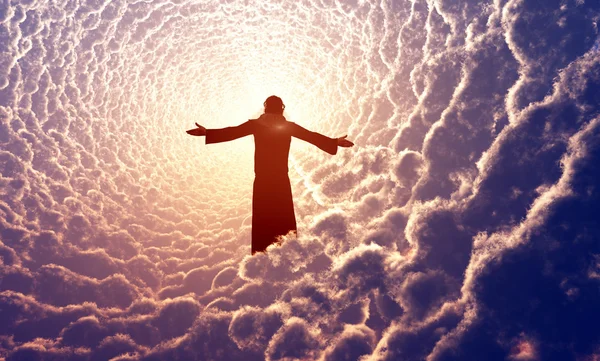 Jesus in the clouds.