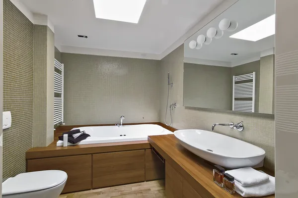 Modern bathroom in the attic