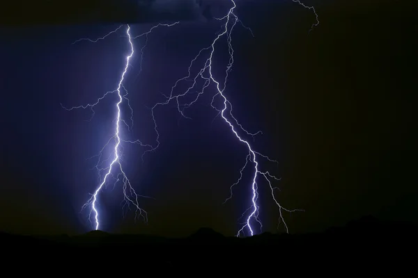 Deep Blue Lightning over the Gila Bend Mountains