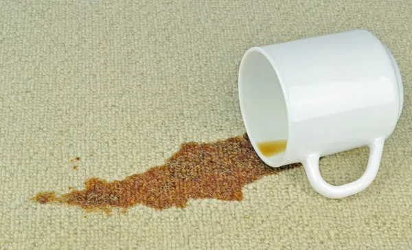 A spilled cup of coffee