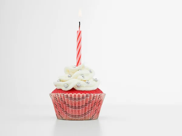 Birthday red muffin candle
