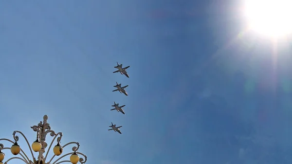 Russian army military jets during military parade