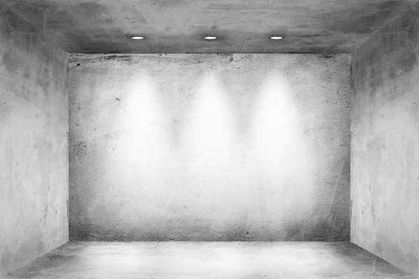 Empty room interior with white wall and spotlights background