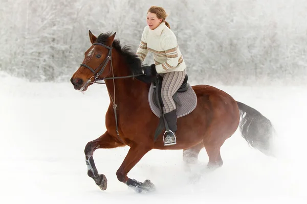Horse riding in winter