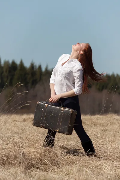 Girl with vintage bag