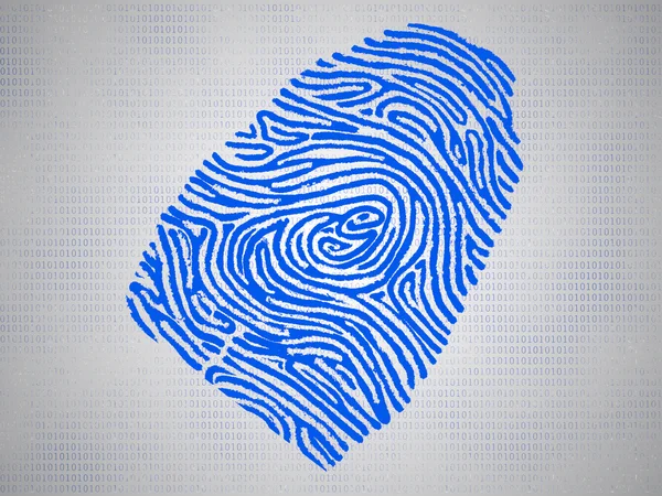 Conceptual fingerprint and code symbolize technology
