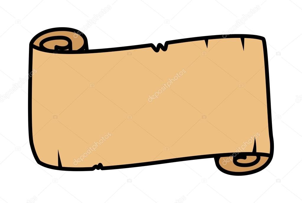Alte Cartoon Scroll Pergament - Vektor-illustration — Stockvektor