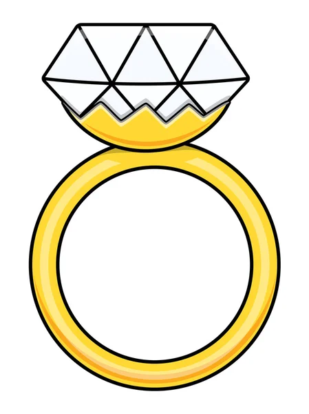 Anillo de diamante - ilustración vectorial de dibujos animados — Vector