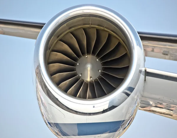 Close up of turbojet of aircraft