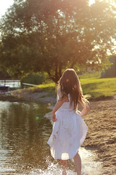 Girl running on water