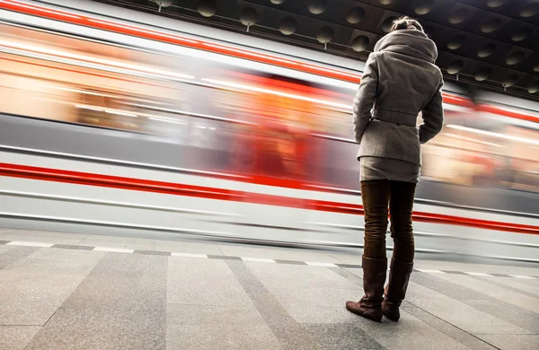 Subway station (motion blurred & color toned image)