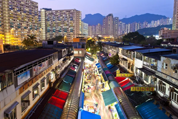 Local market in Hong Kong at night