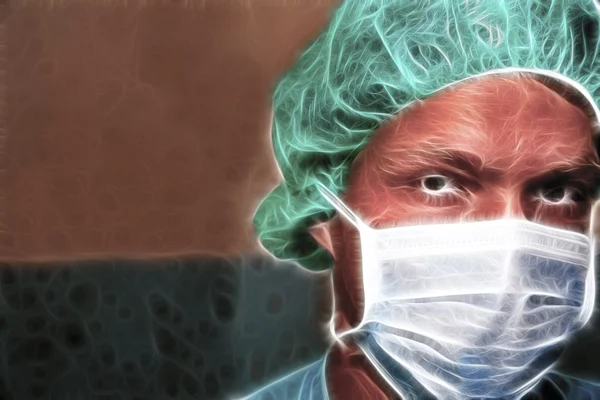 Surgeon zoomed serious face before coming surgery
