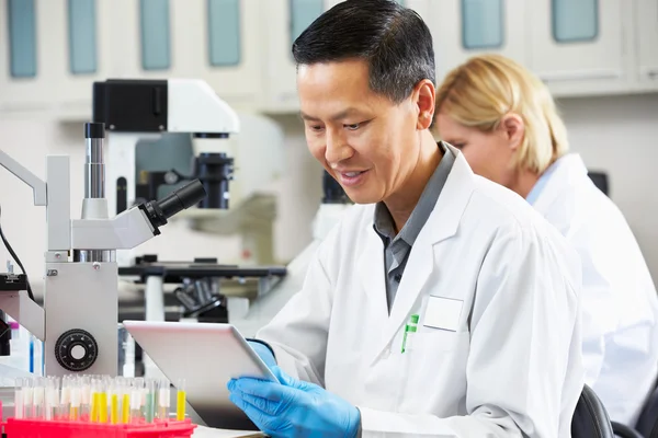 Male Scientist Using Tablet Computer In Laboratory