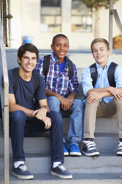 Group Of Male Teenage Pupils Outside Classroom