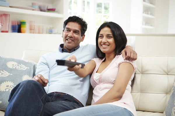 Indian Couple Watching TV