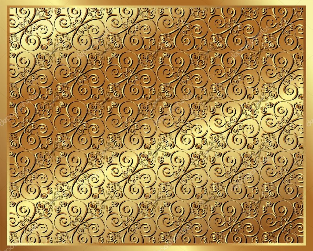 Gold background with a pattern — Stock Vector © Evgen79 #21227657