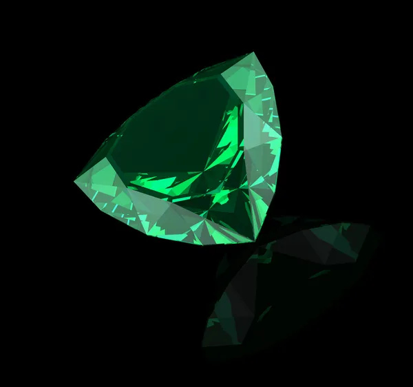 Green Emerald on Black Background