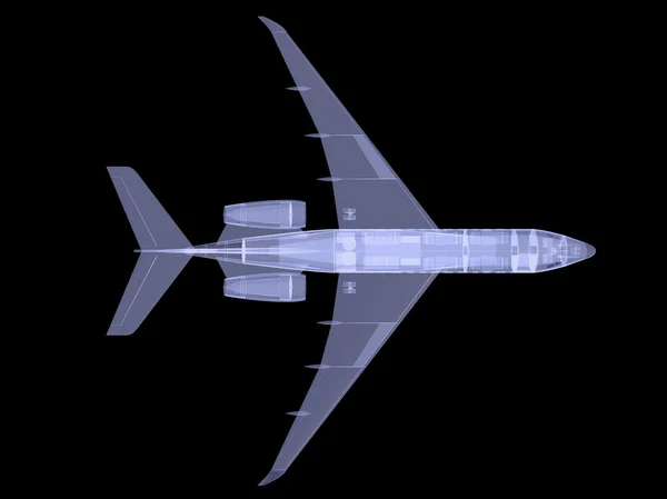 Plane with internal equipment. X-ray image