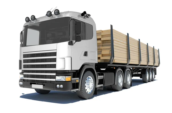 Truck transporting lumber