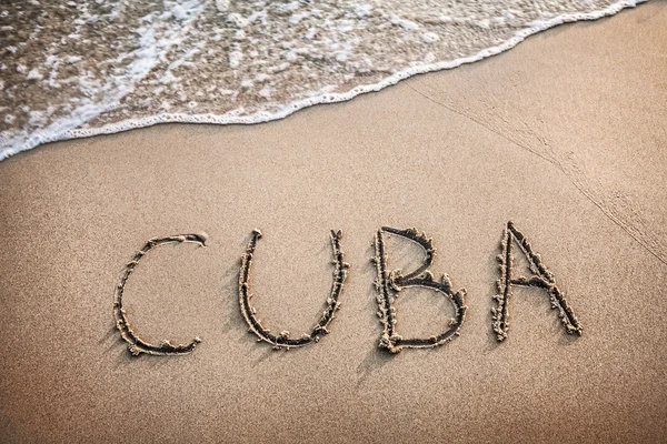 Cuba title on the sand — Stock Photo #32523583