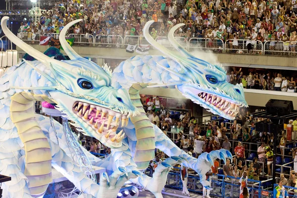 RIO DE JANEIRO - FEBRUARY 11: Show with decorations of dragons o