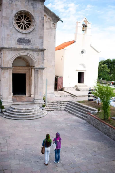 Orthodox believers around the Savina monastery in Montenegro, Europe