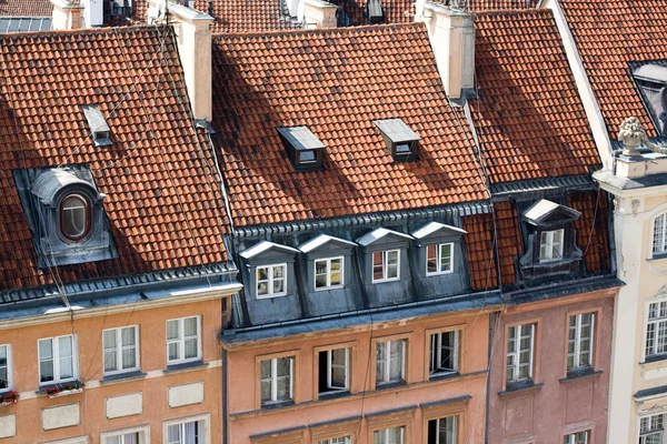 Detail of the restored old houses in the Warsaw, Poland