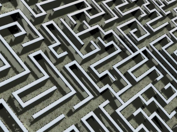 Comics-style closeup illustration of a labyrinth