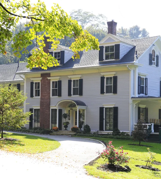 Classic New England American house exterior.