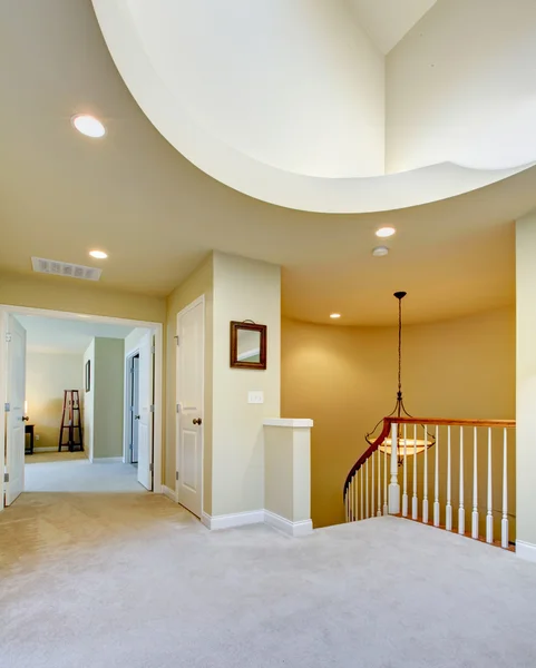 Home hallway interior with luxury high round ceiling.