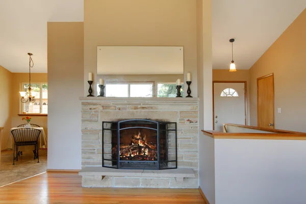 Light warm tones fireplace is a great idea for your living room