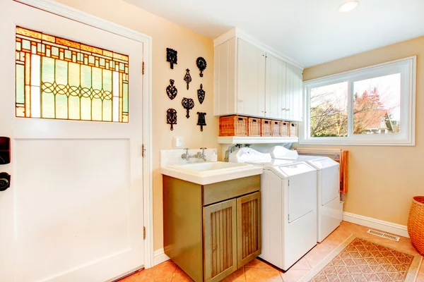 Old-fashined bright laundry room