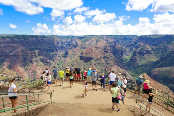 Sightseeing area in Waimea Canyon, Hawaiian islands,